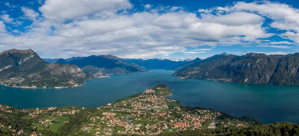 Aerial Panorama Bellagio Lake Como Italy — Fotografia de Stock