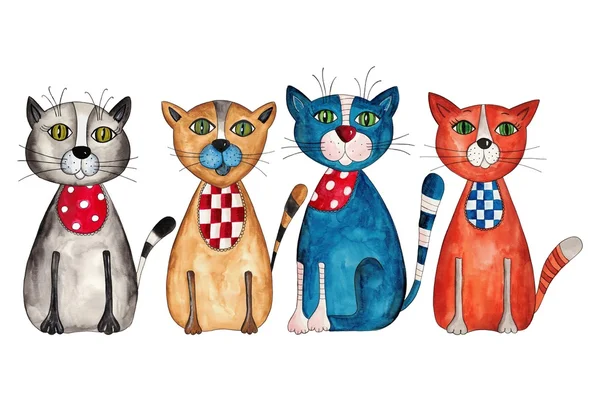 Cztery koty Obrazy Stockowe bez tantiem