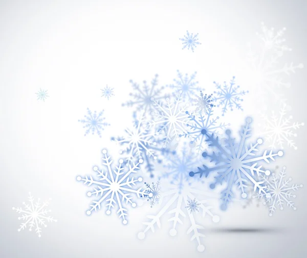 Flocos de neve sobre fundo branco — Fotografia de Stock