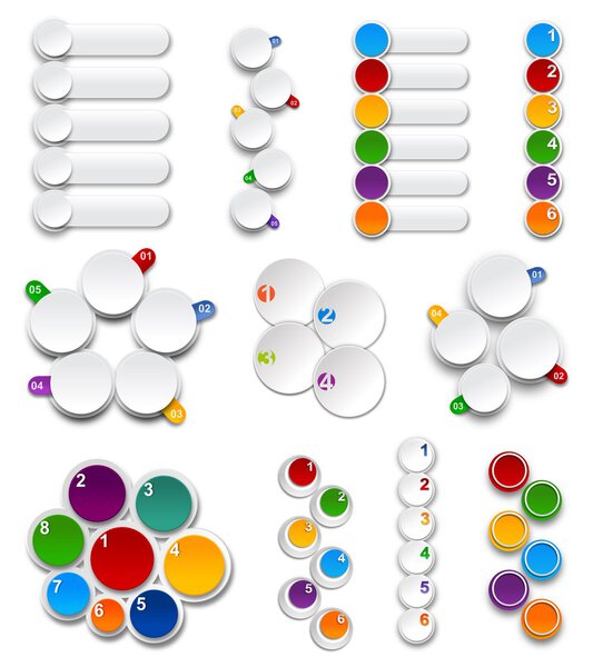 Set of palettes. Numbered infographics list design