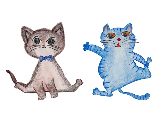Kediler. çizgi film karakterleri — Stok fotoğraf