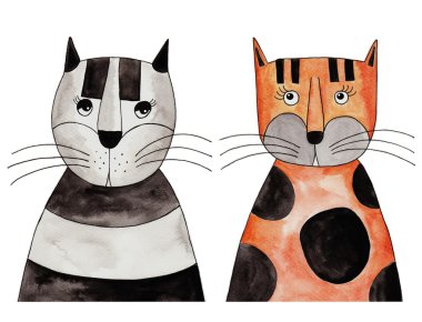İki kedi.