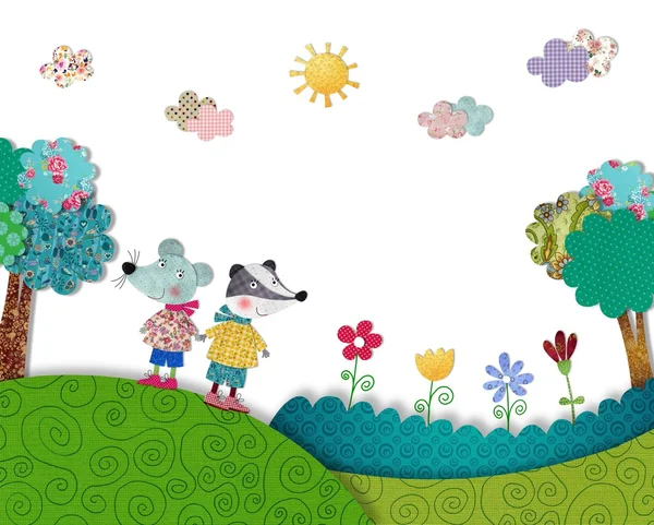 fare ve Porsuk açık havada eğlendiği