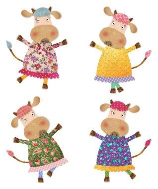 İnekler. çizgi film karakterleri