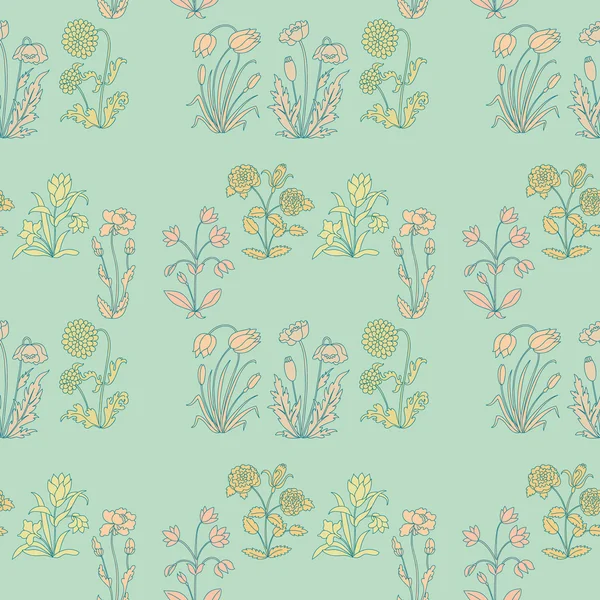 Fleurs motif sans couture — Image vectorielle