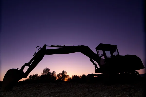 Zwaar machine silhouet — Stockfoto