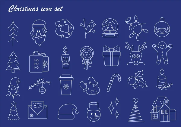 Set of Christmas and New year icons for your design — Image vectorielle