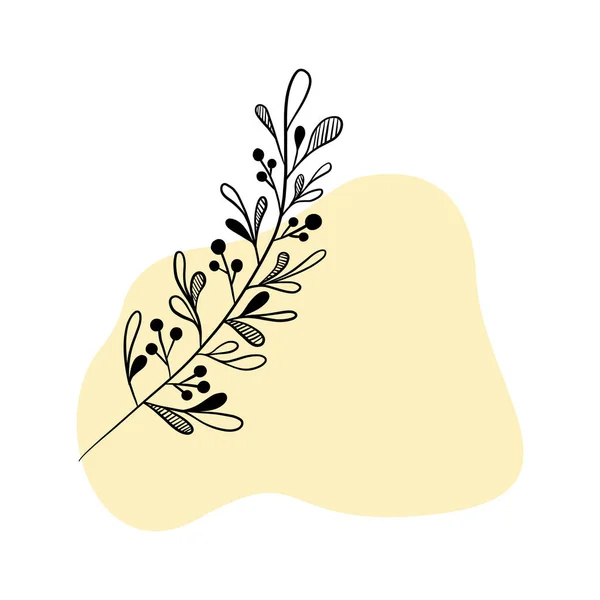Éléments floraux et botaniques dessinés à la main sur fond de couleur pour le design. icônes histoire Instagram — Image vectorielle