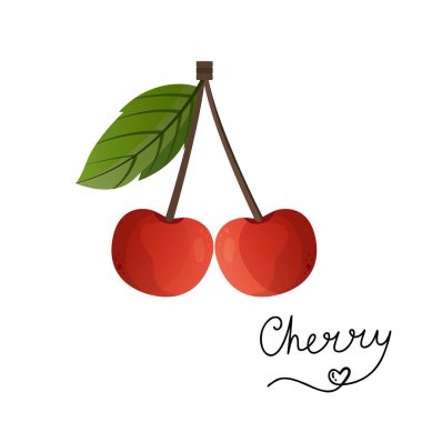 Beyaz arkaplanda harf izole kiraz