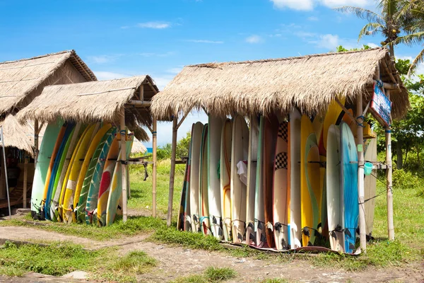 Surfboards in rack — Stock Photo, Image