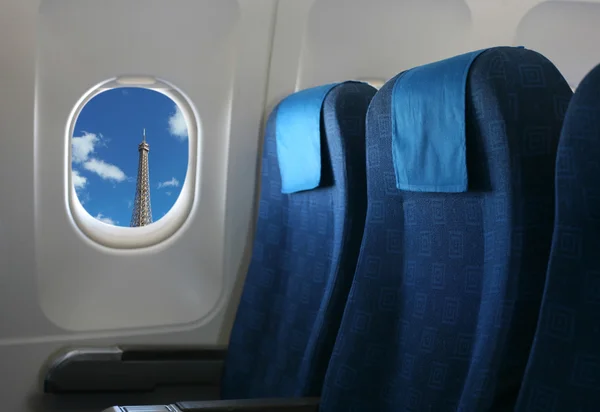 Asiento y ventana del avión —  Fotos de Stock