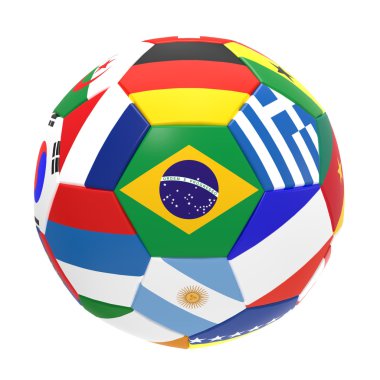 Futbol bayrakları ile 3D render