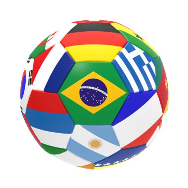 Futbol bayrakları ile 3D render