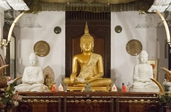 Buddha Statyer inne i templet av tanden — Stockfoto