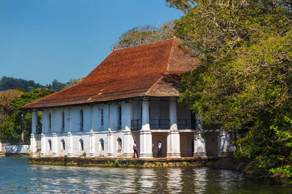 Lokala pojkar framför templet av den tand-reliken — Stockfoto