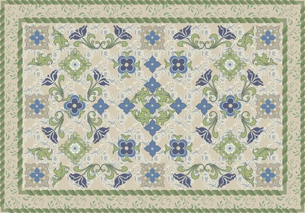 Vintage-Stil floralen und grünen Teppich-Design — Stockvektor