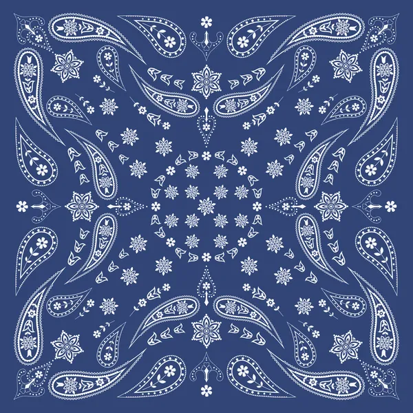 Foulard Bandana avec Paisley et motif floral — Image vectorielle