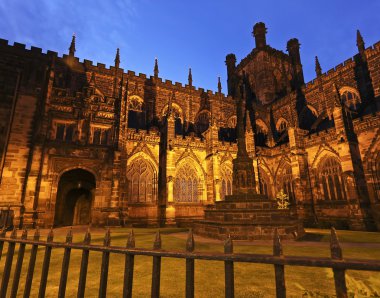 alacakaranlık chester Katedrali vurdu, cheshire, İngiltere