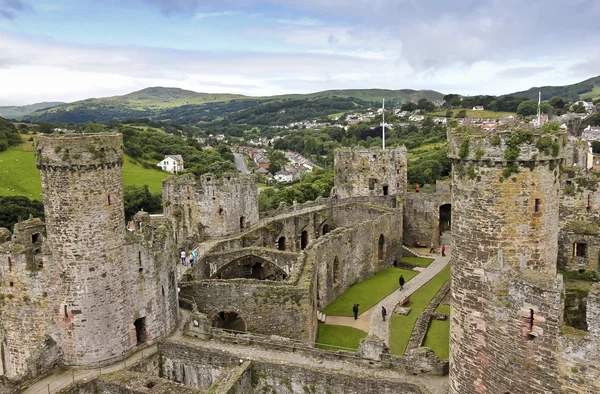 A Daytime Conwy and Conwy Castle Shot — Stock Photo, Image
