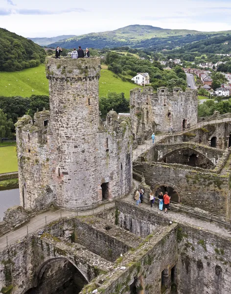 A Daytime Conwy and Conwy Castle Shot — Stock Photo, Image