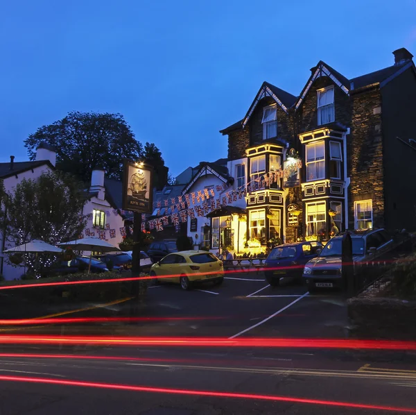 A Night Scene in Bowness-on-Windermere — Stock Photo, Image