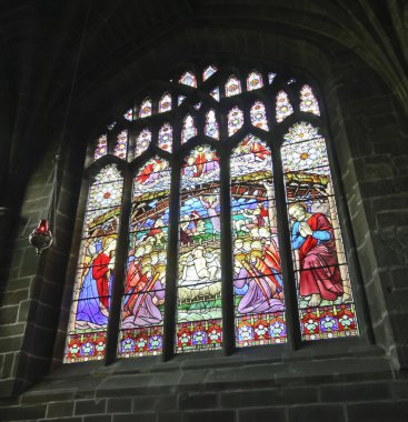 vitray katedral pencere doğum sahnesi