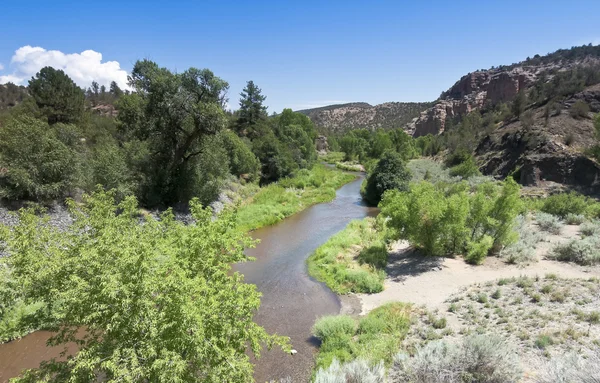 A Muddy Creek Runs Through a Canyon — Stock Photo, Image