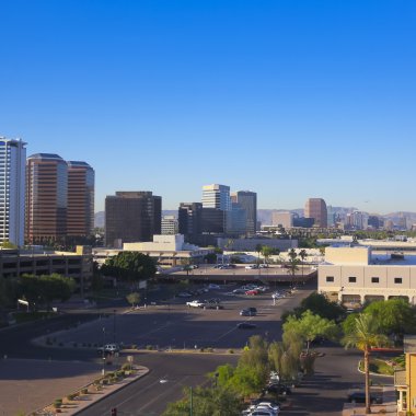merkezi cadde, phoenix, arizona, gökdelenler vurdu