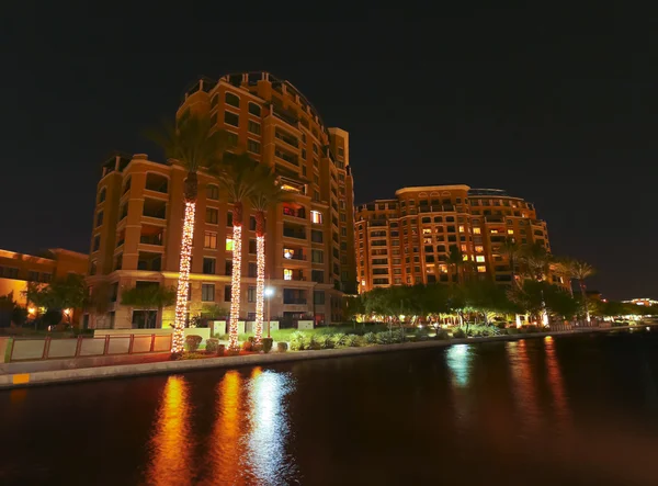 斯科茨代尔滨水区的夜景 — 图库照片