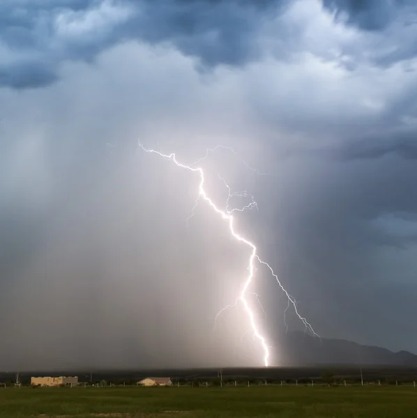 A Sudden Lightning Bolt in the Foothills — Stock Photo, Image