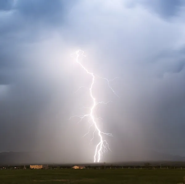 A Sudden Lightning Bolt in the Foothills — Stock Photo, Image