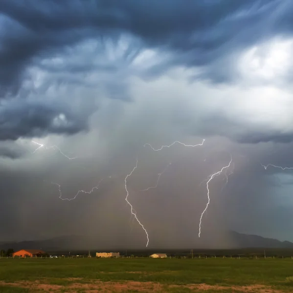 A Pair of Lightning Bolts in the Foothils — Stock Photo, Image