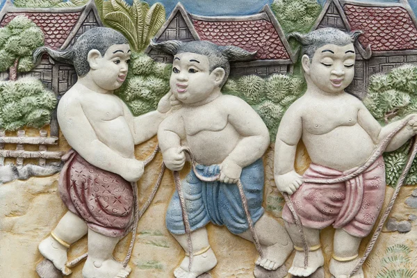 Parede de arte tailandesa Imagens Royalty-Free