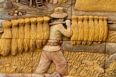 Tayland tarzında duvarda yerel kalıp sanatı