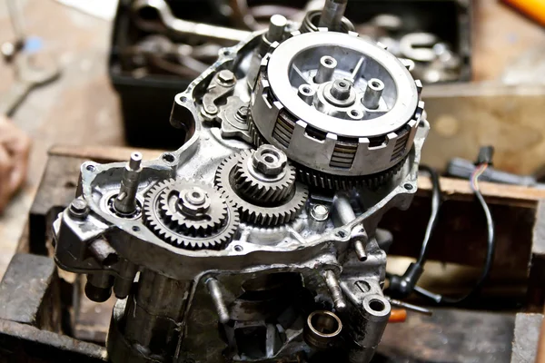Motorcycle engine repair — Stock Photo, Image