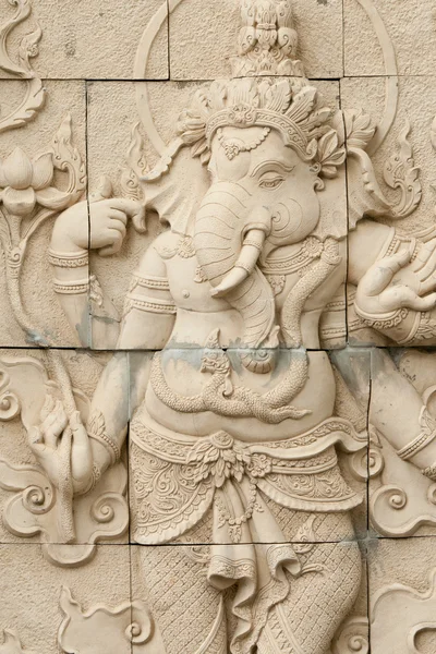 Native molding art on wall in thai style — Stock Photo, Image