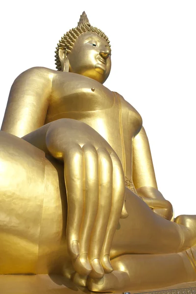 Groot Golden Buddha standbeeld in Thailand tempel — Stockfoto