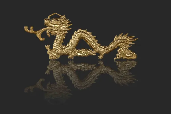 Dragons dorés dans le style chinois — Photo