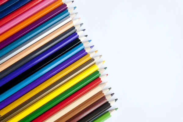 Color Pencils on Isolated White Background — Stock Photo, Image