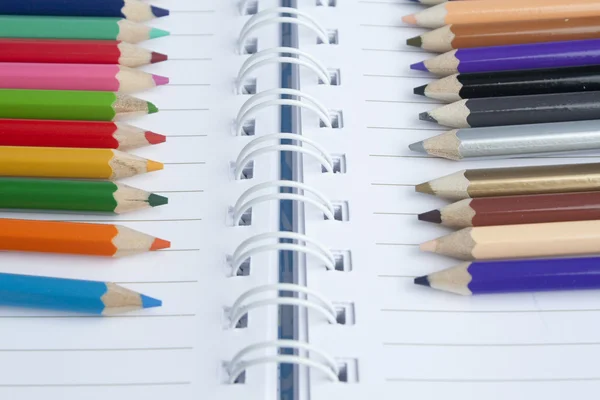 Color Pencils on Isolated White Background — Stock Photo, Image