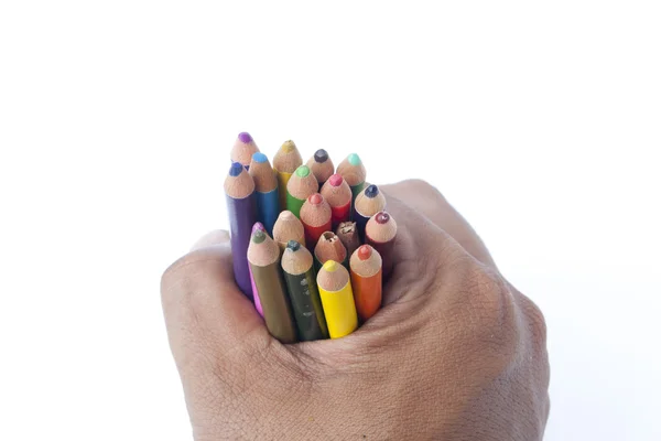 Color Pencils on Isolated White Background — Stock Photo, Image