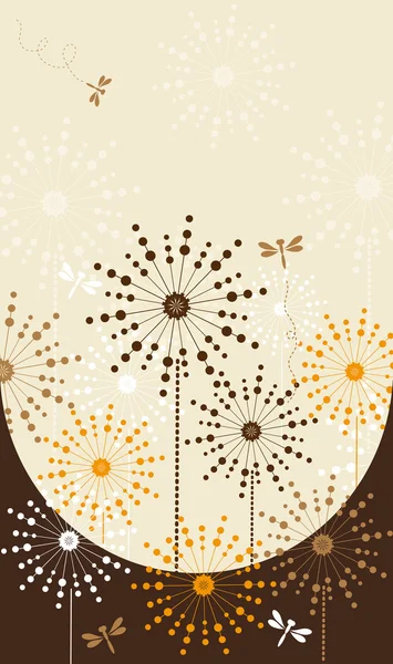 Flower booklet with dandelions — Stock Vector