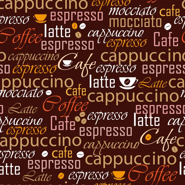 Nom de café sans couture — Image vectorielle