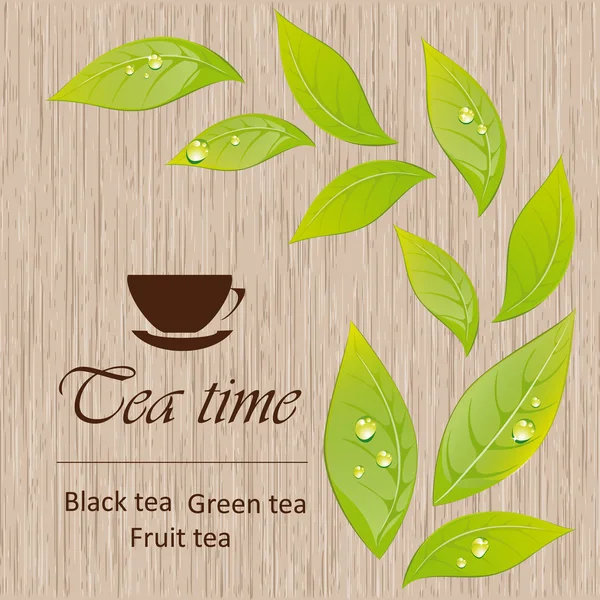 Template of a tea menu — Stock Vector