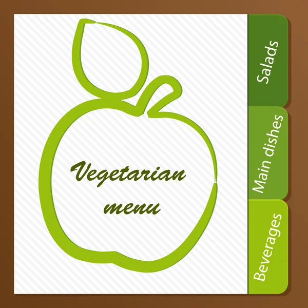 Template of a vegetarian menu — Stock Vector