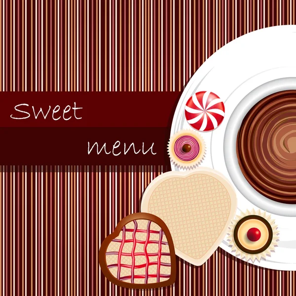 Template of a sweet menu — Stock Vector