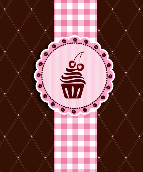 Cartão postal com cupcake —  Vetores de Stock