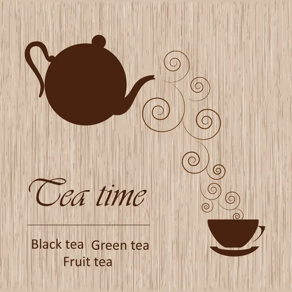 Шаблон времени чая — стоковый вектор