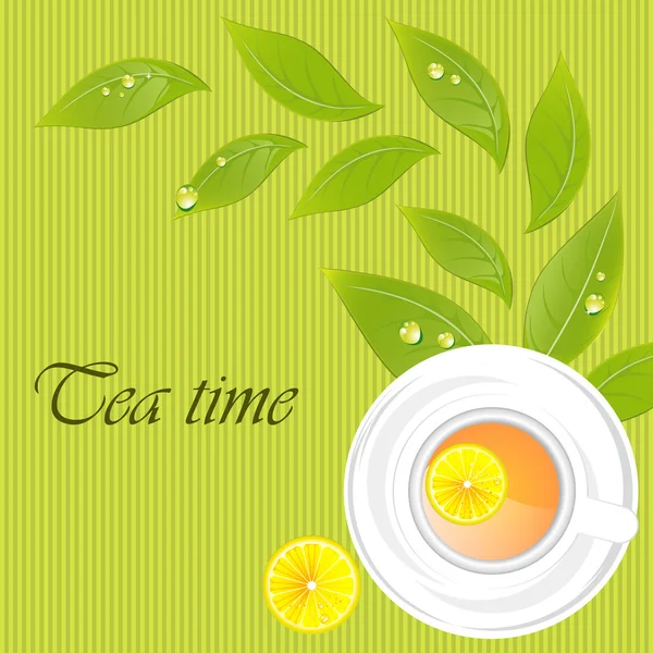 Tea idő sablon — Stock Vector
