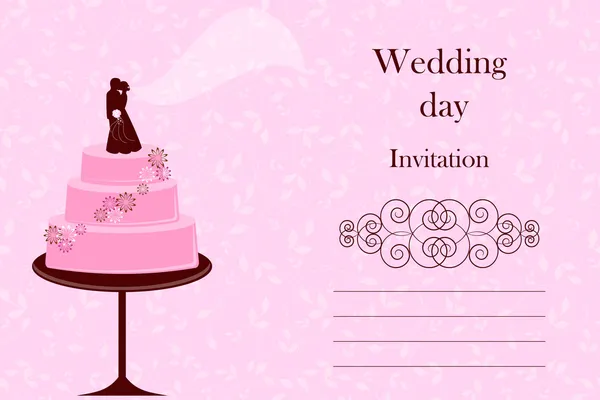 Einladungskarte mit Kuchen — Stockvektor